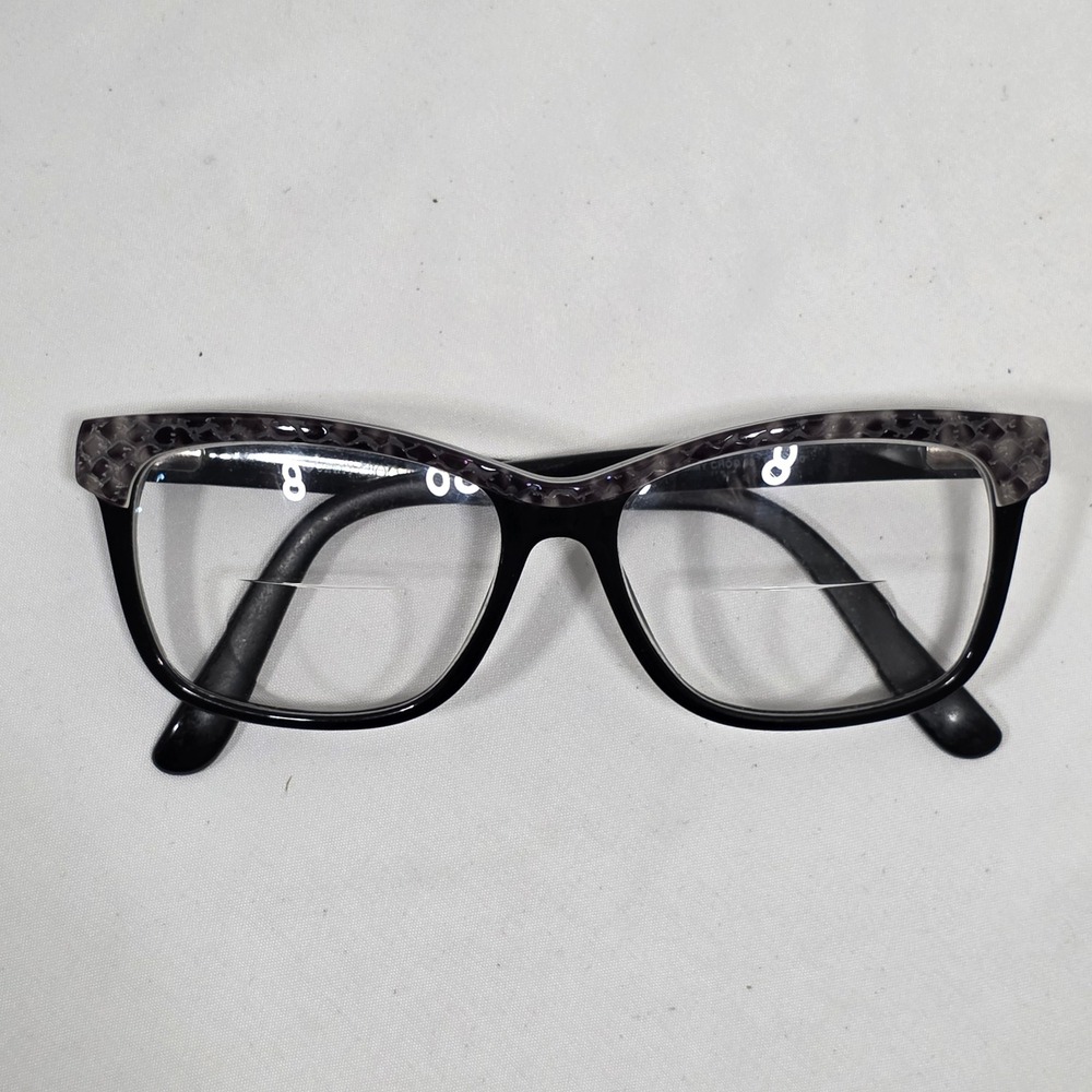 Jimmy Choo JC 98 801 Black Snakeskin Cat Eye Eyeglasses Frames Italy 52-16-140